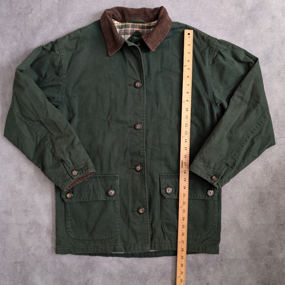 VTG St Johns Bay Jacket Men Small Corduroy Collar Plaid Flannel Lined Chore - Picture 5 of 8